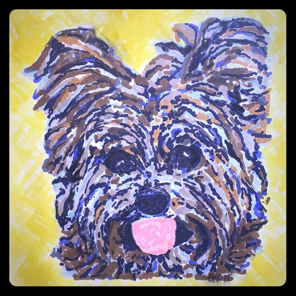 Original art- Yorkie pup - unframed